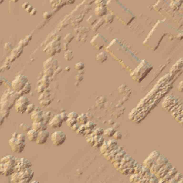 Hillshade of the 100-m digital surface model.